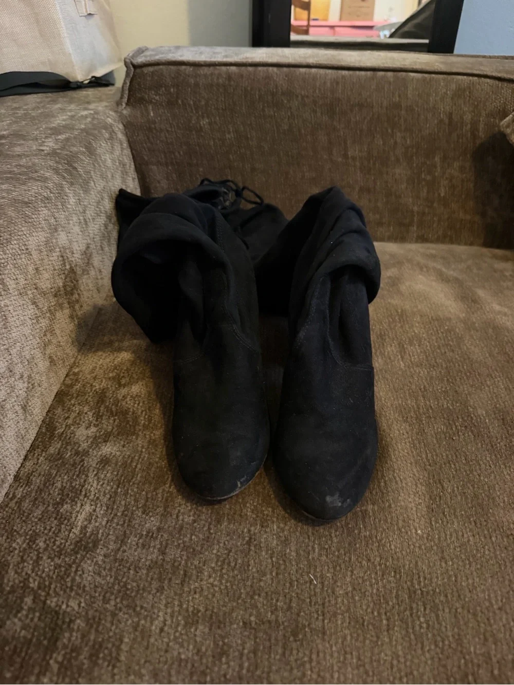 Steve Madden Black Over-the-Knee Suede Boots
